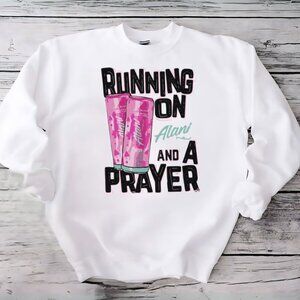 Running On Alani And A Prayer White Crewneck Sweatshirt